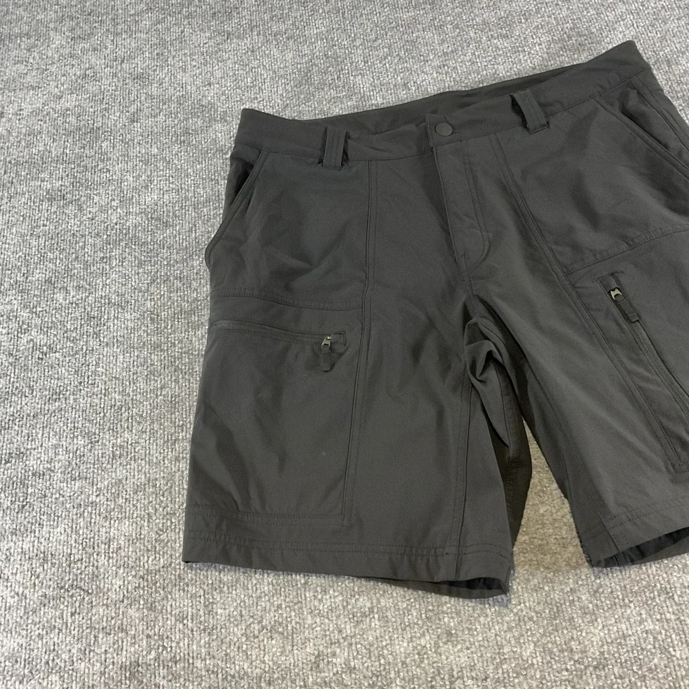 The North Face Mens Hiking Shorts 34 Black Stretch ZipPocket Outdoor Performance